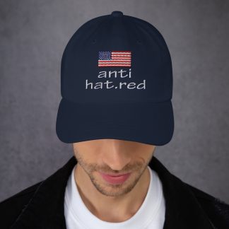anti hatred, anti hat.red | navy cap with USA flag