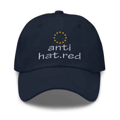 anti hatred, anti hat.red | navy cap with EU flag - Image 2