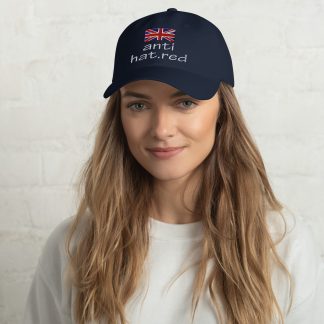 anti hatred, anti hat.red | navy cap with UK flag