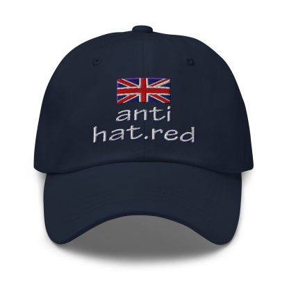 anti hatred, anti hat.red | navy cap with UK flag - Image 3